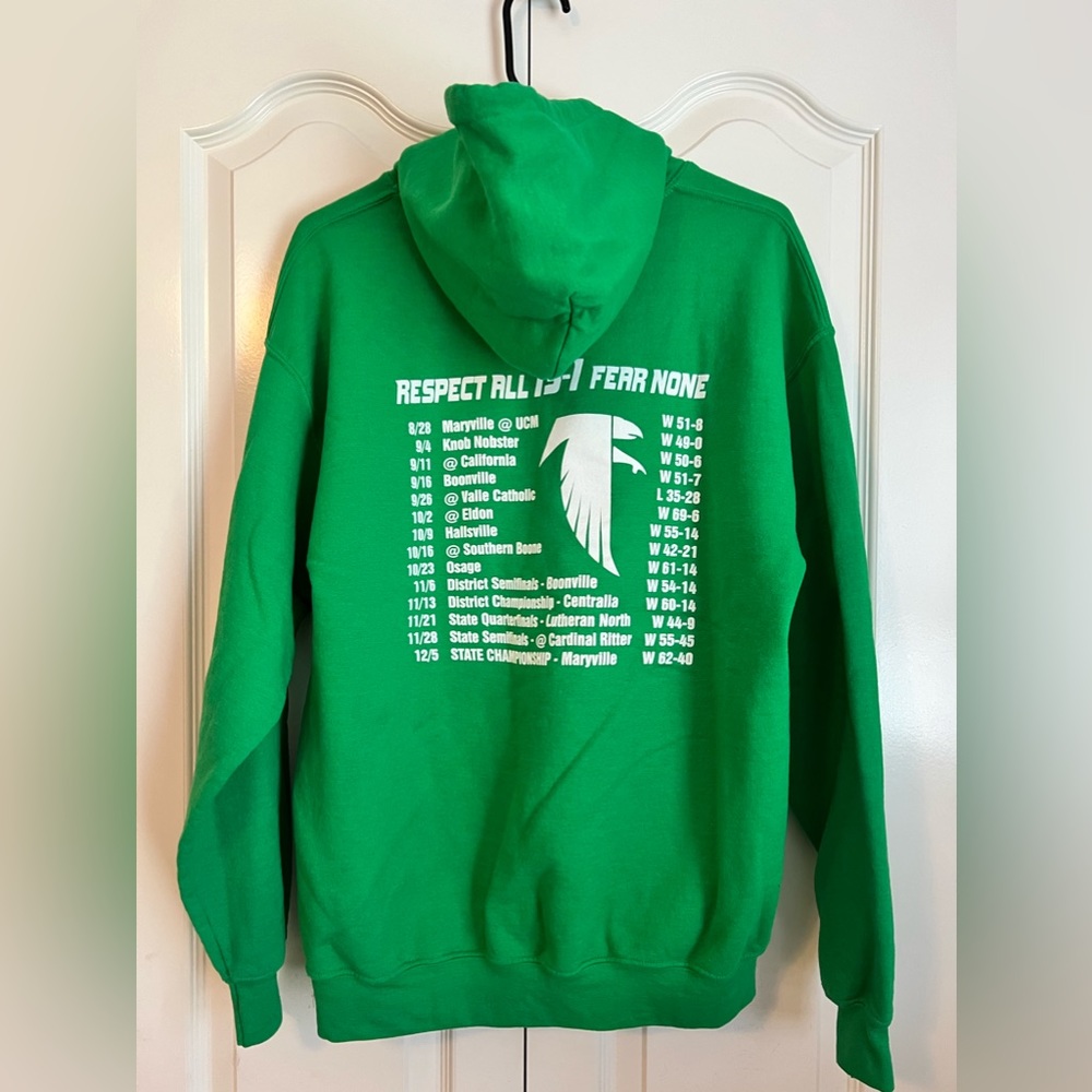Gildan Heavy Size Medium Blend State Champs 2020 Blair Oaks Falcons Hoodie - Picture 3 of 7
